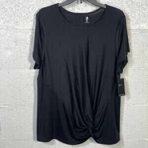 ID Ideology Women's Side-Knot T-Shirt,  Black XXL